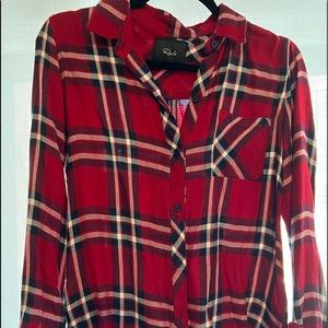 Rails red flannel soft button up - XS